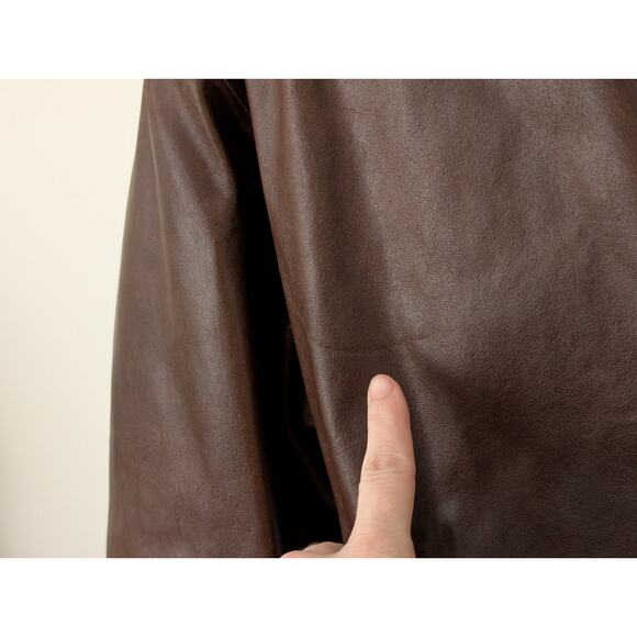 VTG 90s J. Riggings Genuine Leather Bomber Jacket - L - Quilted Lining - Picture 4 of 13